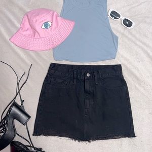 LEVIS Black Denim Skirt w/ distressed hem